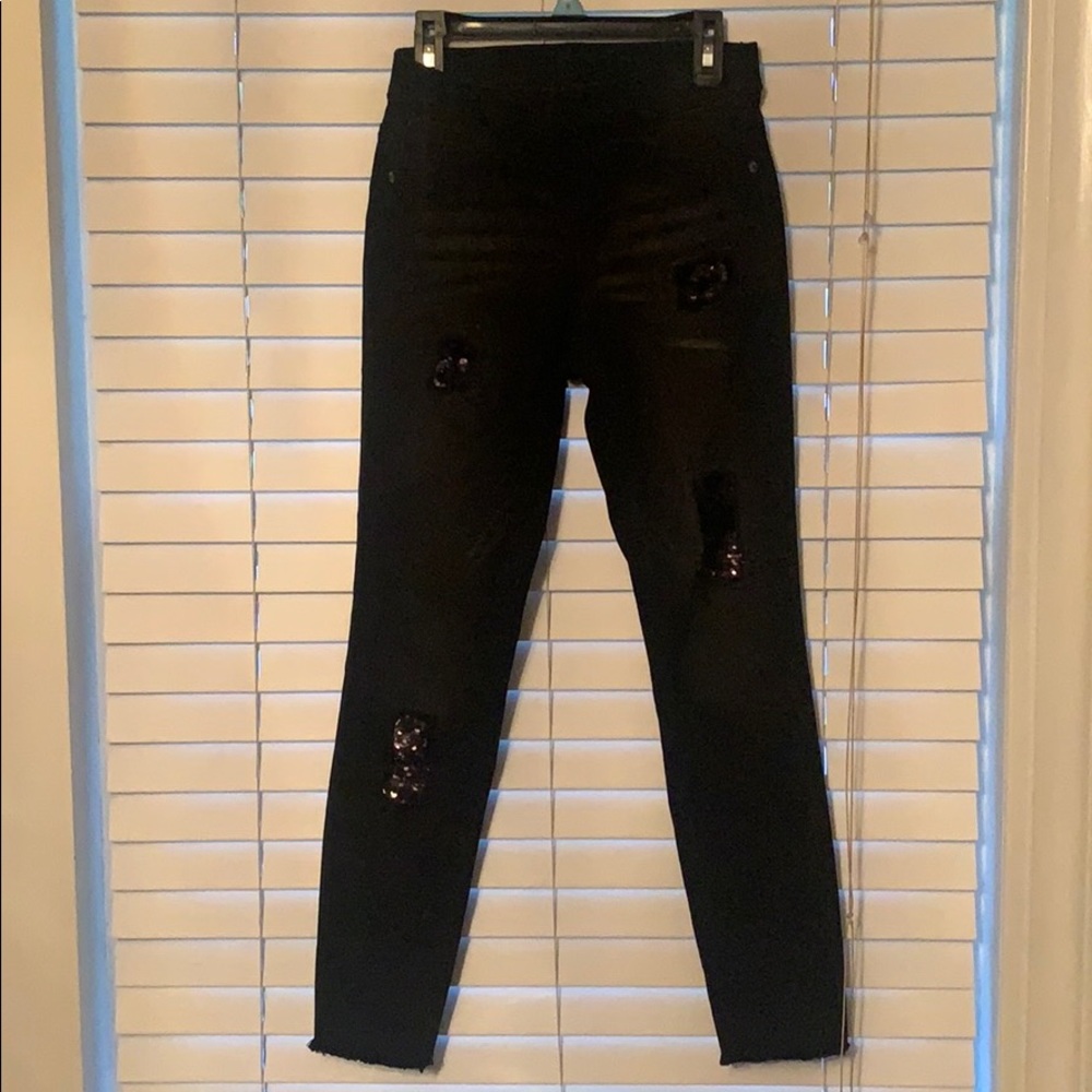 Girls justice ripped jeans black with sparkle